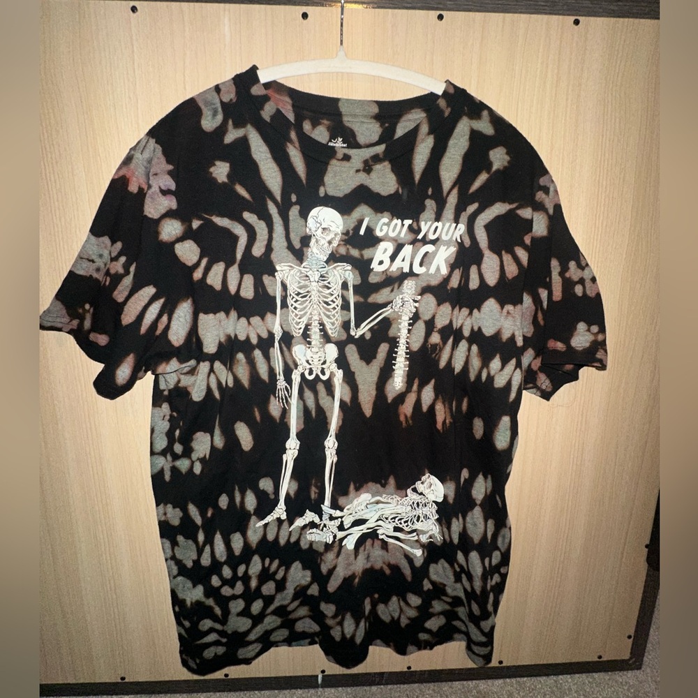Skeleton Graphic Tie-Dye T-Shirt